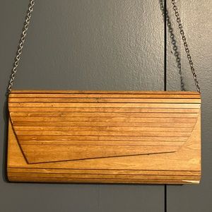 Vintage Style Inge Christopher Zena Wood Convertible Purse / Clutch